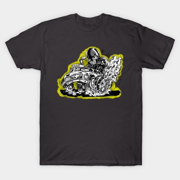 Hard Driving Hot Rodding Masked Man T-Shirt by silentrob668